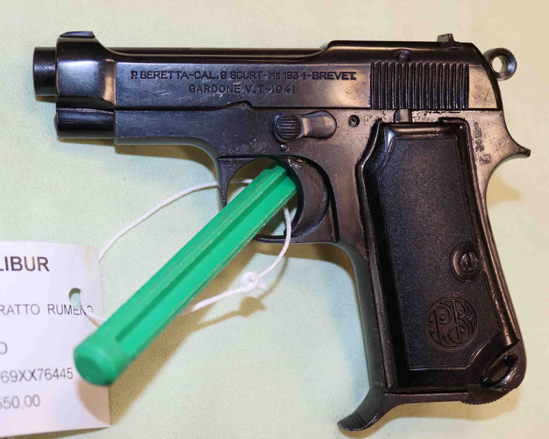 Pistola Beretta Modello 34 Rumeno Calibro 9 Corto