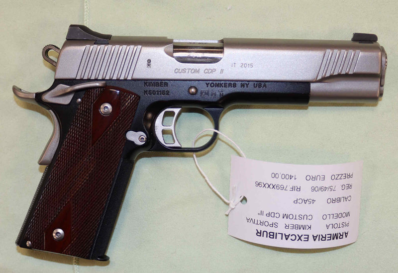 Pistola Kimber Modello 1911 Custom CDP II° Calibro 45 ACP Sportivs