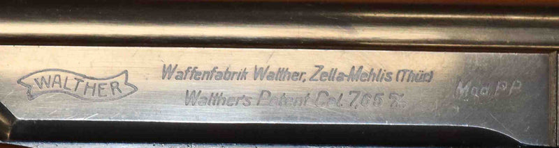 Pistola Walther - Zella Mehlis Modello PP Calibro 7.65 del 1940