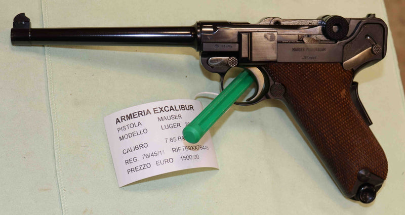 Pistola Mauser Luger Modello 29/70 Parabellum Calibro 7.65 Para